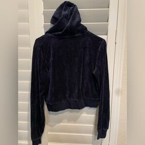JOHN GALT Navy Blue Velvet Hoodie